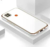 Flycase Luxury 6D Chrome Back Cover Case Compatible for Redmi 10A / Redmi 9/Redmi 9c |Slim Shockproof Soft TPU | Raised Lips Protection | Camera Protection | Stylish Back Case and Cover | -(White)-thumb1