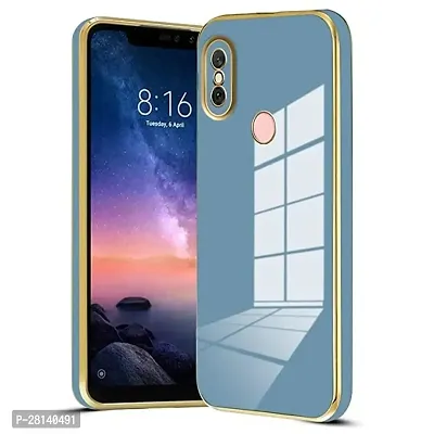 Flycase Redmi Note 5 Pro Back Cover | Soft Silicone Electroplated 6D Chrome Flexible Bumper Back Cover Case for Redmi Note 5 Pro (Blue)