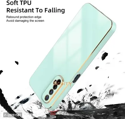Electroplated Chrome 6D Gold Plated Frame Back Cover for Realme 7, Realme Narzo 20 Pro  (Green, Pack of 1)-thumb3