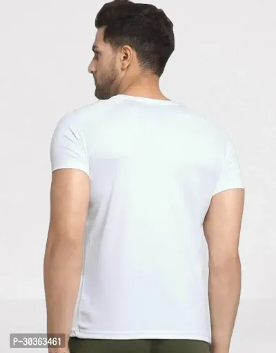 GLITO Printed Men Round Neck White Thirt BZ PRNTO-thumb2