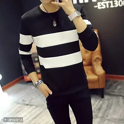 Trendy Stylish Cotton Blend Round Neck Tees for Men-thumb0