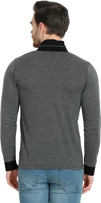 GLITO Solid Men V Neck Grey Thirt BZ GVN0919040D-thumb1