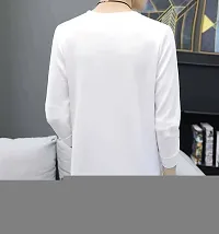 GLITO Printed Men Round Neck White Thirt BZ PRNTA008-thumb1