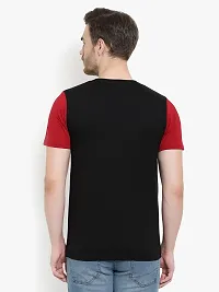 GLITO Colorblock Men Round Neck Maroon, Black Thirt BZ RN0602015-thumb1