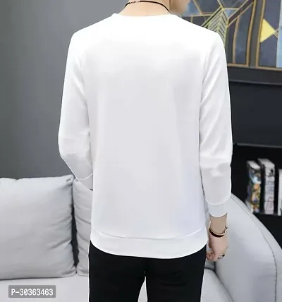 GLITO Printed Men Round Neck White Thirt BZ PRNTP020-thumb2