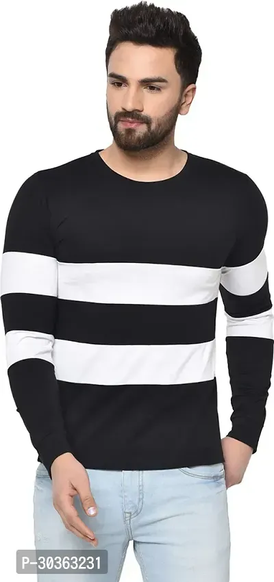 Trendy Stylish Cotton Blend Round Neck Tees for Men-thumb0