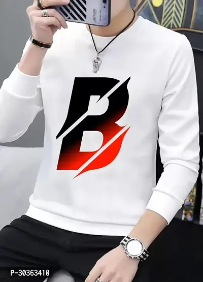 GLITO Printed Men Round Neck White Thirt BZ PRNTF-B039-thumb0