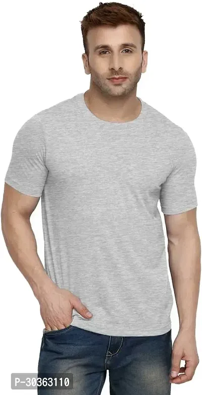 Trendy Stylish Cotton Blend Round Neck Tees for Men-thumb0