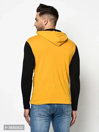 GLITO Colorblock Men Hooded Neck Yellow Thirt BZ RN0602076-thumb2