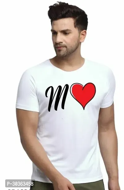 GLITO Printed Men Round Neck White Thirt BZ PRNTM-thumb0