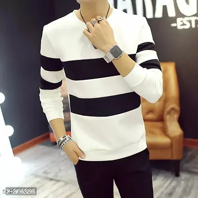 Trendy Stylish Cotton Blend Round Neck Tees for Men-thumb0