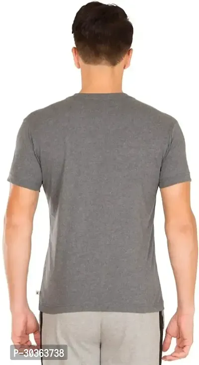 GLITO Solid Men V Neck Grey Thirt BZ VN0602084-thumb2