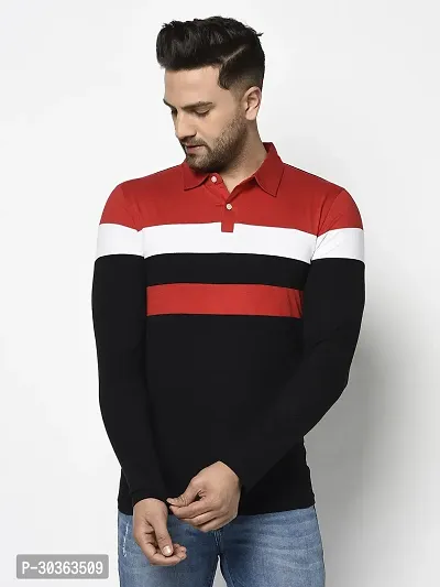 GLITO Colorblock Men Polo Neck Multicolor, Black Thirt BZ PT0602069-thumb0