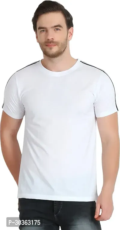 Trendy Stylish Cotton Blend Round Neck Tees for Men-thumb0