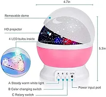 Sky Moon Star Projector Night Lamp with 360 Degree Rotation, 4 LED Bulbs, 3 Mode Color Changing Light and USB Cable for Kid's Bedroom-thumb3