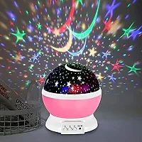 Sky Moon Star Projector Night Lamp with 360 Degree Rotation, 4 LED Bulbs, 3 Mode Color Changing Light and USB Cable for Kid's Bedroom-thumb2