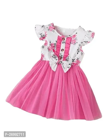 Fabulous Multicoloured Cotton Blend Self Pattern Frock For Girls