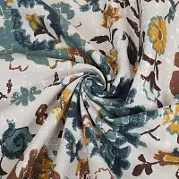 BILBERRY Furnishing by preeti grover Cotton Curtains with Floral Prints Comes with Hanging Eyelet ( 7 Feet X 54 Inches ) Door Living Room , Bed Room,Home I Color--Grey & Blue-thumb2