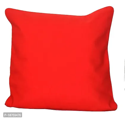 Bilberry Furnishing By Preeti Grover Cotton 5 Piece Decor Ative Plain Cushion Cover (16 X 16 Inch) Red, Perfect for Gifting and Upgrading Your Home Decor