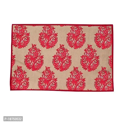 Bilberry Furnishing By Preeti Grover Red Paisley Printed Cotton Table Mat?for 6 Seater (Mat_102) Pack of 6-thumb2