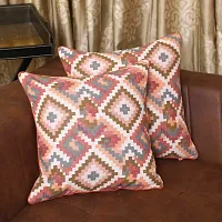 Bilberry Furnishing by Preeti Grover Cotton, Decorative Hand Made Pillow Covers I Cushion Covers for Home Decor I Perfect for Gifting - Multicolor, Set of 2 (Dimension - 24 X 24 Inches)-thumb1