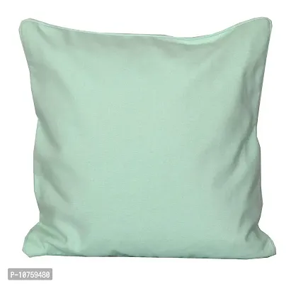 Bilberry Furnishing By Preeti Grover Cotton 2 Piece Decor Ative Plain Cushion Cover (16 X 16 Inch) See Green, Perfect for Gifting and Upgrading Your Home Decor