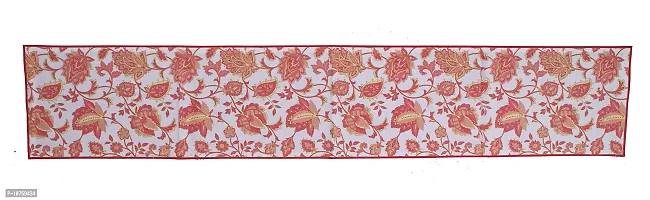 Bilberry Furnishing By Preeti Grover 100% Cotton Elegant Print with Red Border Table Runner (TR_13), Perfect for Gifting and upgrading Your Home d?cor-thumb2