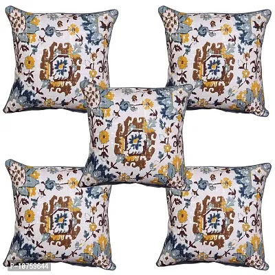 Bilberry Furnishing by Preeti Grover Cotton, Decorative Hand Made Cotton 200 TC Cushion Cover (24"" X 24"" _Blue), Perfect for Gifting and Upgrading Your Home Decor