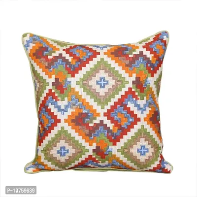 Bilberry Furnishing by Preeti Grover Cotton, Decorative Hand Made Cotton 200 TC Cushion Cover (24"" X 24"" _Green), Perfect for Gifting and Upgrading Your Home Decor-thumb2