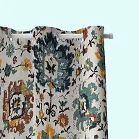BILBERRY Furnishing by preeti grover Cotton Curtains with Floral Prints Comes with Hanging Eyelet ( 7 Feet X 54 Inches ) Door Living Room , Bed Room,Home I Color--Grey & Blue-thumb4