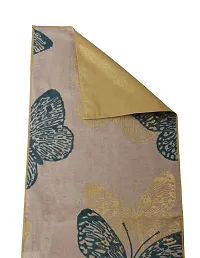 Bilberry Furnishing By Preeti Grover 100% Cotton Aqua & Gold Butterfly Printed Table Runner (TR_06) - (Table Runner Size 14""x36""), Perfect for Gifting and upgrading Your Home d?cor-thumb3