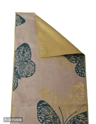 Bilberry Furnishing By Preeti Grover 100% Cotton Aqua & Gold Butterfly Printed Table Runner (TR_06) - (Table Runner Size 14""x36""), Perfect for Gifting and upgrading Your Home d?cor-thumb4