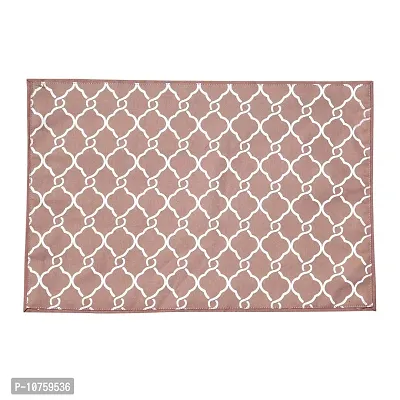 Bilberry Furnishing By Preeti Grover Beige Khadi Printed Cotton Table Mat?for 6 Seater (Mat_104) Pack of 6-thumb2