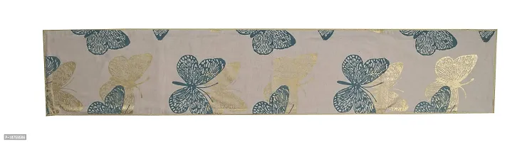 Bilberry Furnishing By Preeti Grover 100% Cotton Aqua & Gold Butterfly Printed Table Runner (TR_06) - (Table Runner Size 14""x36""), Perfect for Gifting and upgrading Your Home d?cor-thumb2