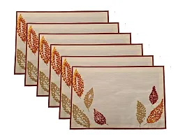 Bilberry Furnishing by Preeti Grover Cotton Multicolor Leaf Print Mat (MAT_06) Pack of 8, Perfect for Gifting and upgrading Your Home d?cor-thumb1