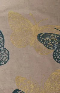 Bilberry Furnishing By Preeti Grover 100% Cotton Aqua & Gold Butterfly Printed Table Runner (TR_06) - (Table Runner Size 14""x36""), Perfect for Gifting and upgrading Your Home d?cor-thumb2