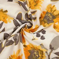 BILBERRY Furnishing by preeti grover Excellent Quality Cotton Floral Printed Semi Sheer Curtain Set of 2 with Eyelet Ring for Windows I Best Cotton Curtain Combo Set - Yellow & Grey ( 5' X 4.5' )-thumb2