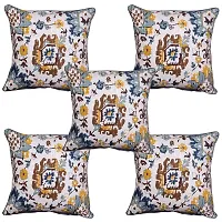 Bilberry Furnishing by Preeti Grover Cotton, Decorative Hand Made Pillow Covers I Cushion Covers for Home Decor I Perfect for Gifting - Blue, Set of 5 (Dimension - 16 X 16 Inches)-thumb1