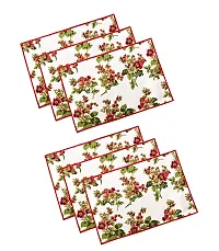 Bilberry Furnishing By Preeti Grover Cotton Multicolor Floral Print Mat (MAT_08) Pack of 6, Perfect for Gifting and upgrading Your Home d?cor-thumb1