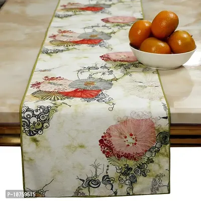 Bilberry Furnishing by Preeti Grover Cotton Blend 180 TC Table Runner (Green, Large)