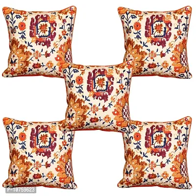 Bilberry Furnishing by Preeti Grover Cotton, Decorative Hand Made Cotton 200 TC Cushion Cover (24"" X 24"" _Beige), Perfect for Gifting and Upgrading Your Home Decor-thumb3