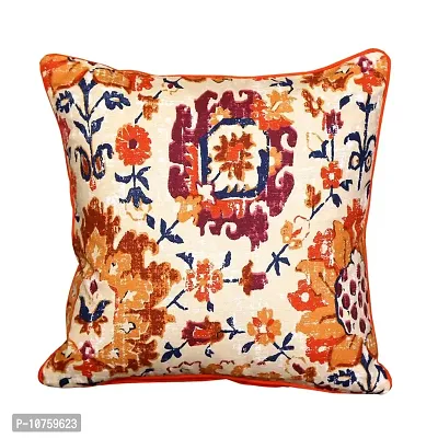 Bilberry Furnishing by Preeti Grover Cotton, Decorative Hand Made Cotton 200 TC Cushion Cover (24"" X 24"" _Beige), Perfect for Gifting and Upgrading Your Home Decor-thumb2