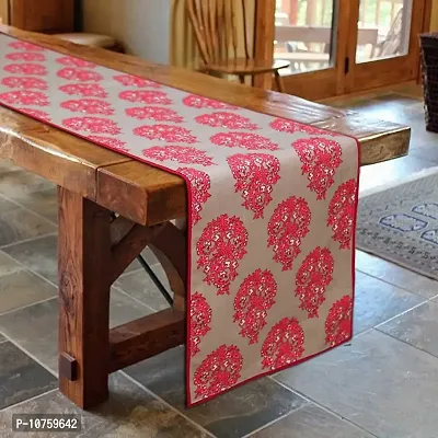 Bilberry Furnishing By Preeti Grover Cotton Paisley Table Runner, 14x72-inch (Red)-thumb0