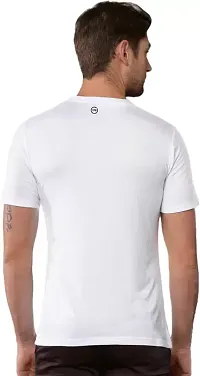 Stylish Polycotton White Printed Round Neck Tees For Men-thumb2