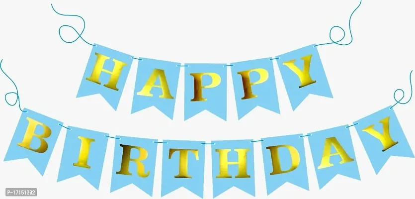 DANDLES Happy Birthday Banner - Birthday Decoration Items Kit - Home Bedroom Decorations Set - 1st 10th 25th 50th Birthday D?cor - Birthday Banner(Sky Blue)