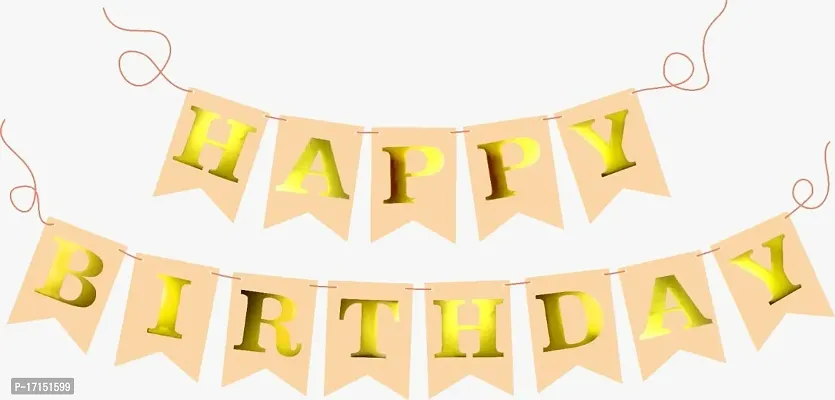 DANDLES Happy Birthday Banner - Birthday Decoration Items Kit - Home Bedroom Decorations Set - 1st 10th 25th 50th Birthday D?cor - Birthday Banner(Peach)-thumb0