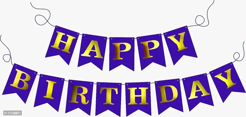 DANDLES Happy Birthday Party Decorations Theme Banner (Nevi Blue)-thumb0