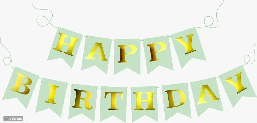 DANDLES Happy Birthday Banner - Birthday Decoration Items Kit - Home Bedroom Decorations Set - 1st 10th 25th 50th Birthday D?cor - Birthday Banner(White)?