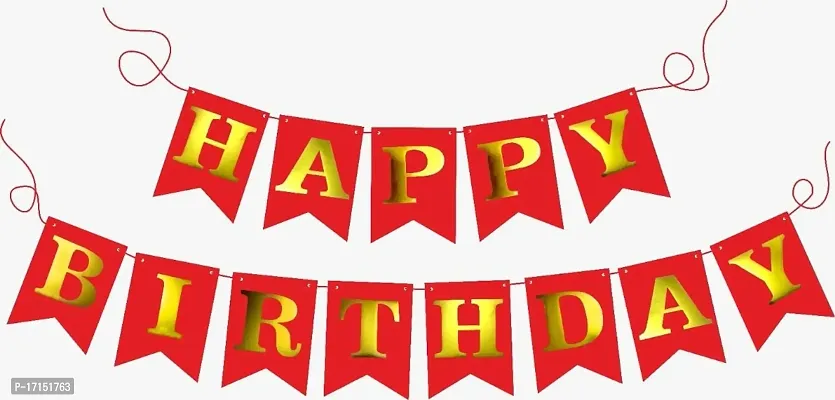 DANDLES Happy Birthday Party Decorations Theme Banner (Red)