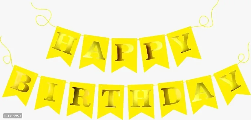 DANDLES Happy Birthday Party Decorations Theme Banner (Yellow)